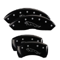Picture of MGP Front set 2 Caliper Covers Engraved Front MGP Black finish silver ch