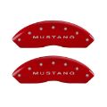 Picture of MGP 4 Caliper Covers Engraved Front Mustang Engraved Rear S197-Bar & Pony Red finish silver ch