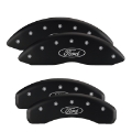 Picture of MGP 4 Caliper Covers Engraved Front Mustang Engraved Rear S197-GT Black finish silver ch