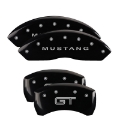 Picture of MGP 4 Caliper Covers Engraved Front Mustang Engraved Rear S197-GT Black finish silver ch