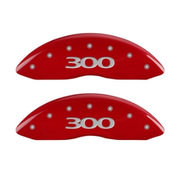 Picture of MGP 4 Caliper Covers Engraved Front & Rear 300 Red finish silver ch