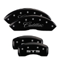 Picture of MGP 4 Caliper Covers Engraved Front Cursive-Cadillac Engraved Rear STS Black finish silver ch