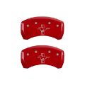 Picture of MGP Rear set 2 Caliper Covers Engraved Rear S197-Bar & Pony Red finish silver ch