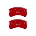 Picture of MGP Rear set 2 Caliper Covers Engraved Rear S197-Bar & Pony Red finish silver ch