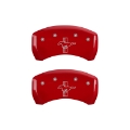 Picture of MGP Rear set 2 Caliper Covers Engraved Rear S197-Bar & Pony Red finish silver ch