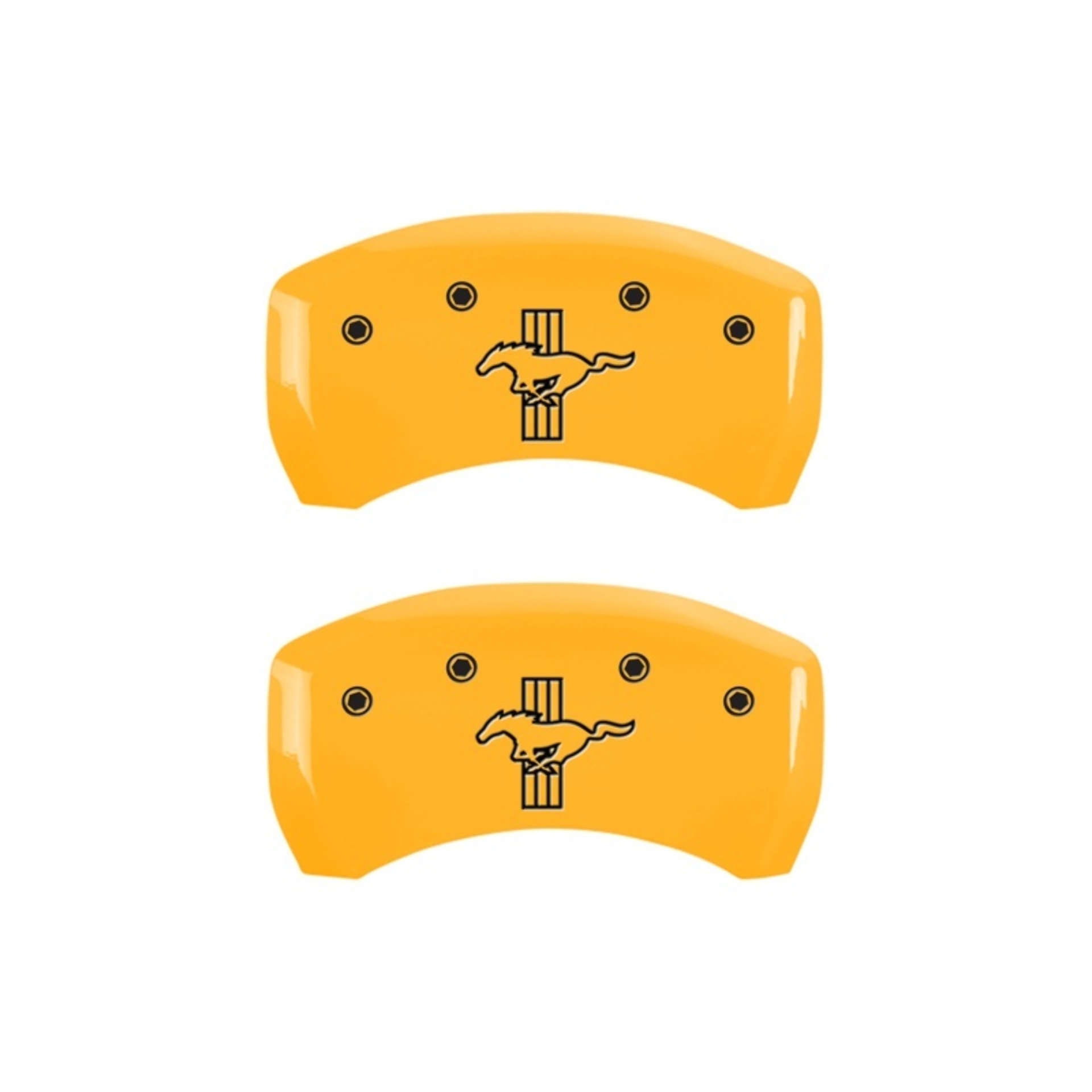 Picture of MGP Rear set 2 Caliper Covers Engraved Rear S197-Bar & Pony Yellow finish black ch