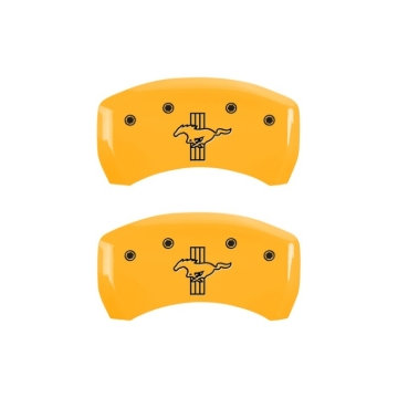 Picture of MGP Rear set 2 Caliper Covers Engraved Rear S197-Bar & Pony Yellow finish black ch