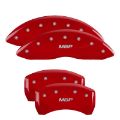 Picture of MGP Front set 2 Caliper Covers Engraved Front MGP Red finish silver ch