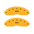 Picture of MGP Front set 2 Caliper Covers Engraved Front MGP Yellow finish black ch