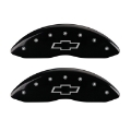 Picture of MGP Front set 2 Caliper Covers Engraved Front Bowtie Black finish silver ch