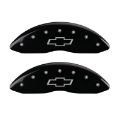 Picture of MGP Front set 2 Caliper Covers Engraved Front Bowtie Black finish silver ch