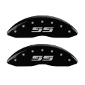Picture of MGP Front set 2 Caliper Covers Engraved Front Silverado style-SS Black finish silver ch