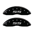 Picture of MGP Front set 2 Caliper Covers Engraved Front Silverado style-SS Black finish silver ch