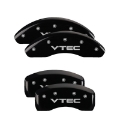 Picture of MGP Front set 2 Caliper Covers Engraved Front Honda Black finish silver ch