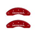 Picture of MGP Front set 2 Caliper Covers Engraved Front Honda Red finish silver ch
