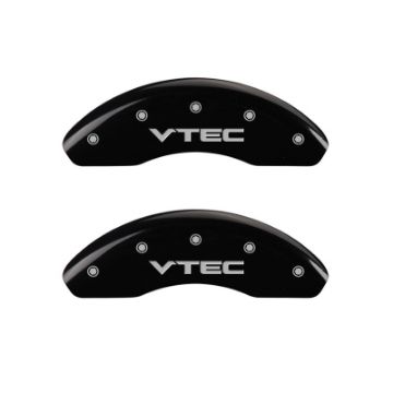 Picture of MGP Front set 2 Caliper Covers Engraved Front Vtec Black finish silver ch