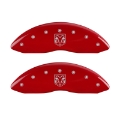 Picture of MGP 4 Caliper Covers Engraved Front RAM Engraved Rear RAMHEAD Red finish silver ch