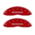 Picture of MGP 4 Caliper Covers Engraved Front Honda Engraved Rear H Logo Red finish silver ch
