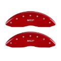 Picture of MGP 4 Caliper Covers Engraved Front & Rear Block-Charger Red finish silver ch
