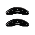 Picture of MGP Front set 2 Caliper Covers Engraved Front MGP Black finish silver ch