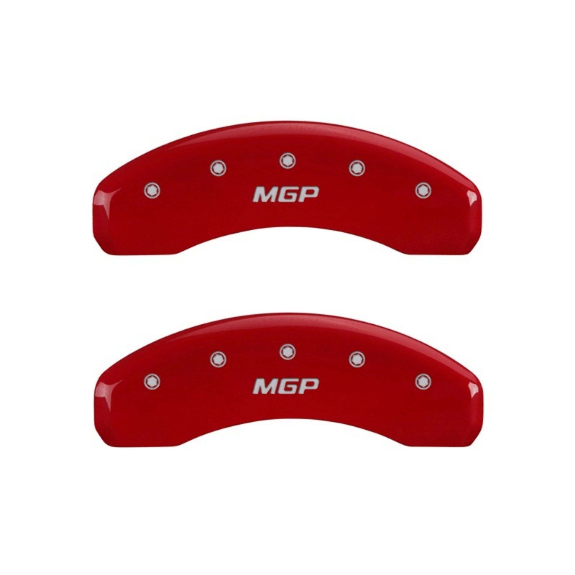 Picture of MGP Rear set 2 Caliper Covers Engraved Rear MGP Red finish silver ch
