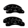 Picture of MGP Front set 2 Caliper Covers Engraved Front MGP Black finish silver ch