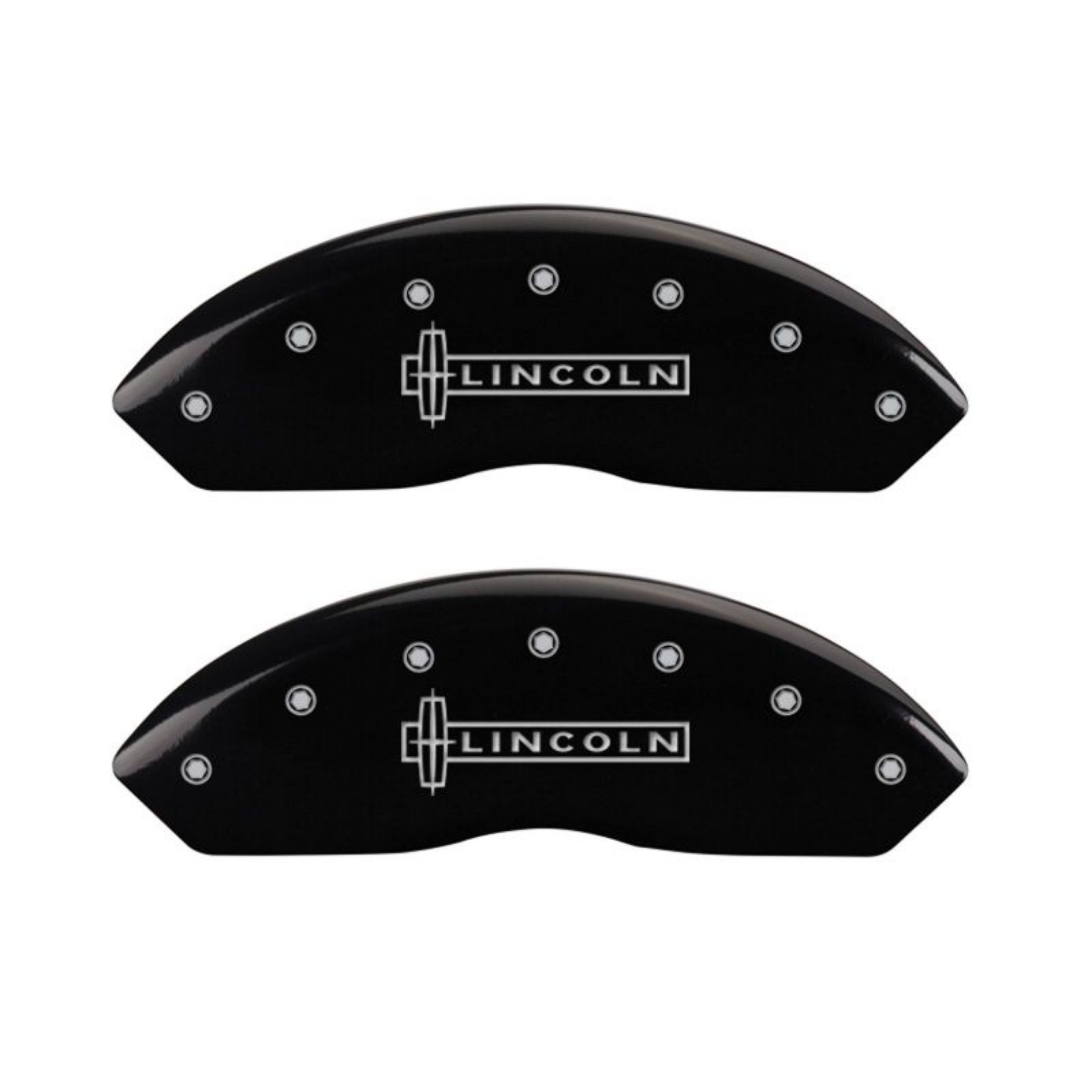 Picture of MGP 4 Caliper Covers Engraved Front Lincoln Engraved Rear MKX Black finish silver ch