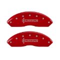 Picture of MGP 4 Caliper Covers Engraved Front Lincoln Engraved Rear MKX Red finish silver ch
