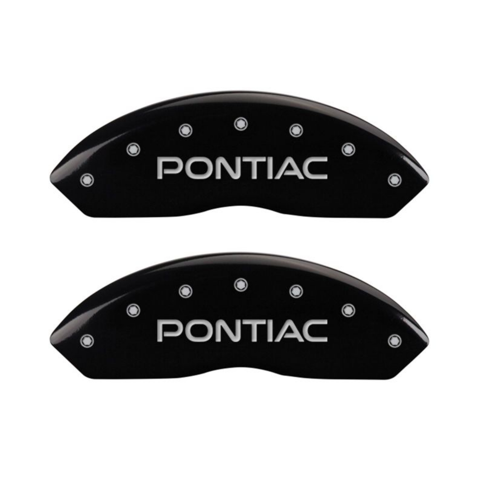Picture of MGP 4 Caliper Covers Engraved Front Pontiac Engraved Rear GXP Black finish silver ch