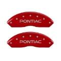 Picture of MGP 4 Caliper Covers Engraved Front Pontiac Engraved Rear GXP Red finish silver ch