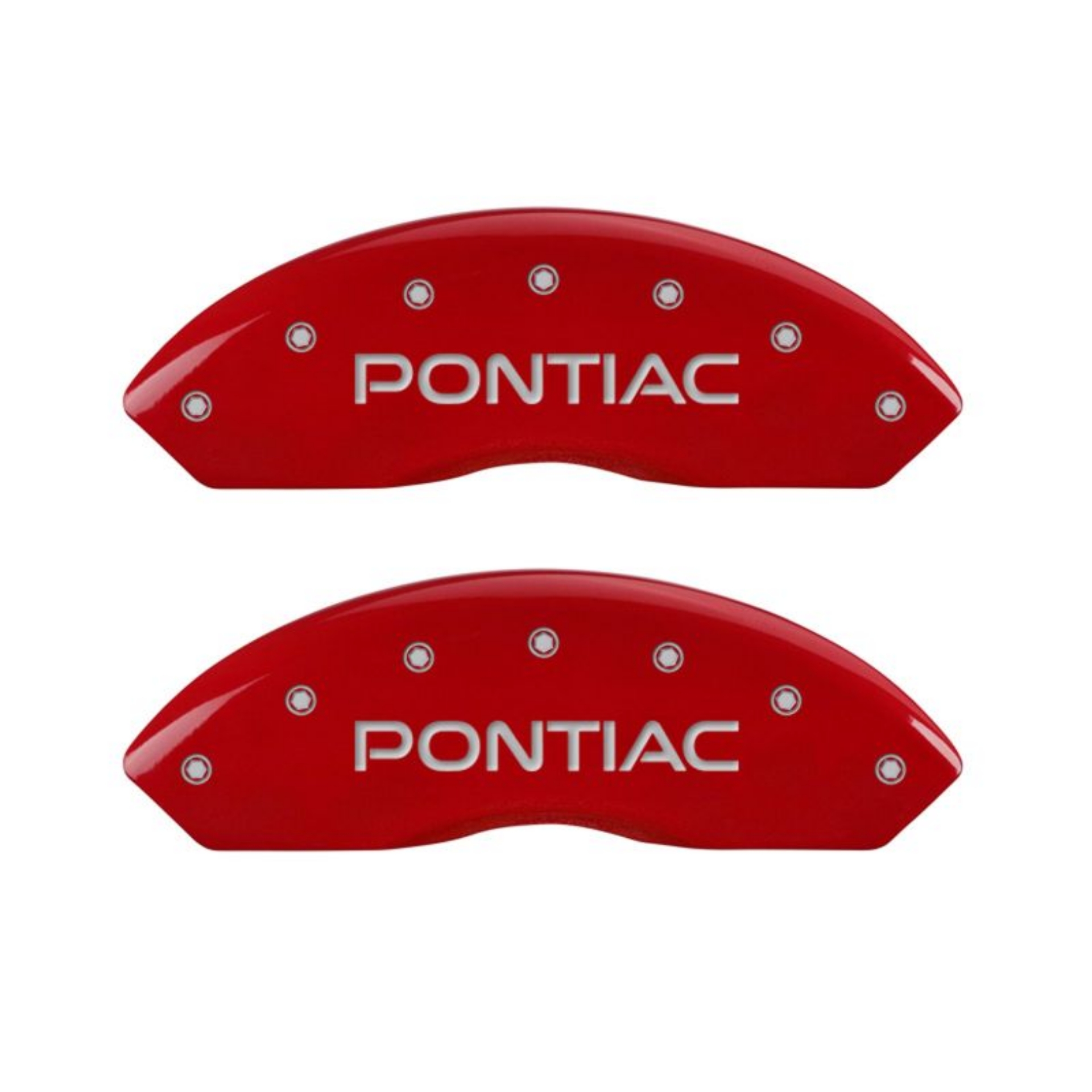 Picture of MGP 4 Caliper Covers Engraved Front Pontiac Engraved Rear GXP Red finish silver ch