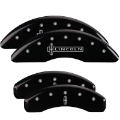 Picture of MGP 4 Caliper Covers Engraved Front Lincoln Engraved Rear Star logo Black finish silver ch