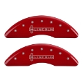 Picture of MGP 4 Caliper Covers Engraved Front Lincoln Engraved Rear Star logo Red finish silver ch