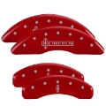 Picture of MGP 4 Caliper Covers Engraved Front Lincoln Engraved Rear Star logo Red finish silver ch