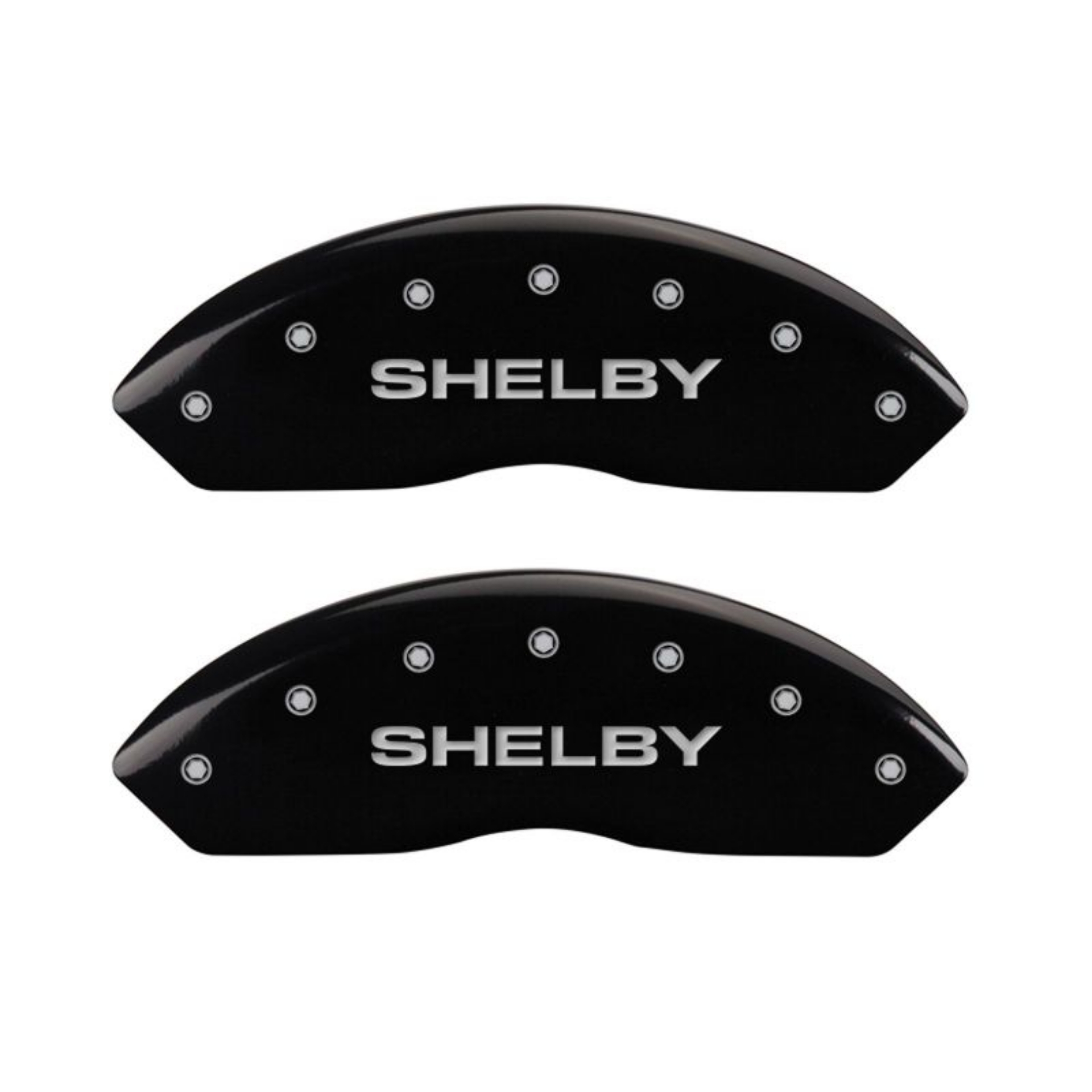Picture of MGP 4 Caliper Covers Engraved Front Shelby Engraved Rear Tiffany Snake Black finish silver ch