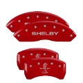 Picture of MGP 4 Caliper Covers Engraved Front Shelby Engraved Rear Tiffany Snake Red finish silver ch