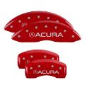 Picture of MGP 4 Caliper Covers Engraved Front & Rear Acura Red finish silver ch
