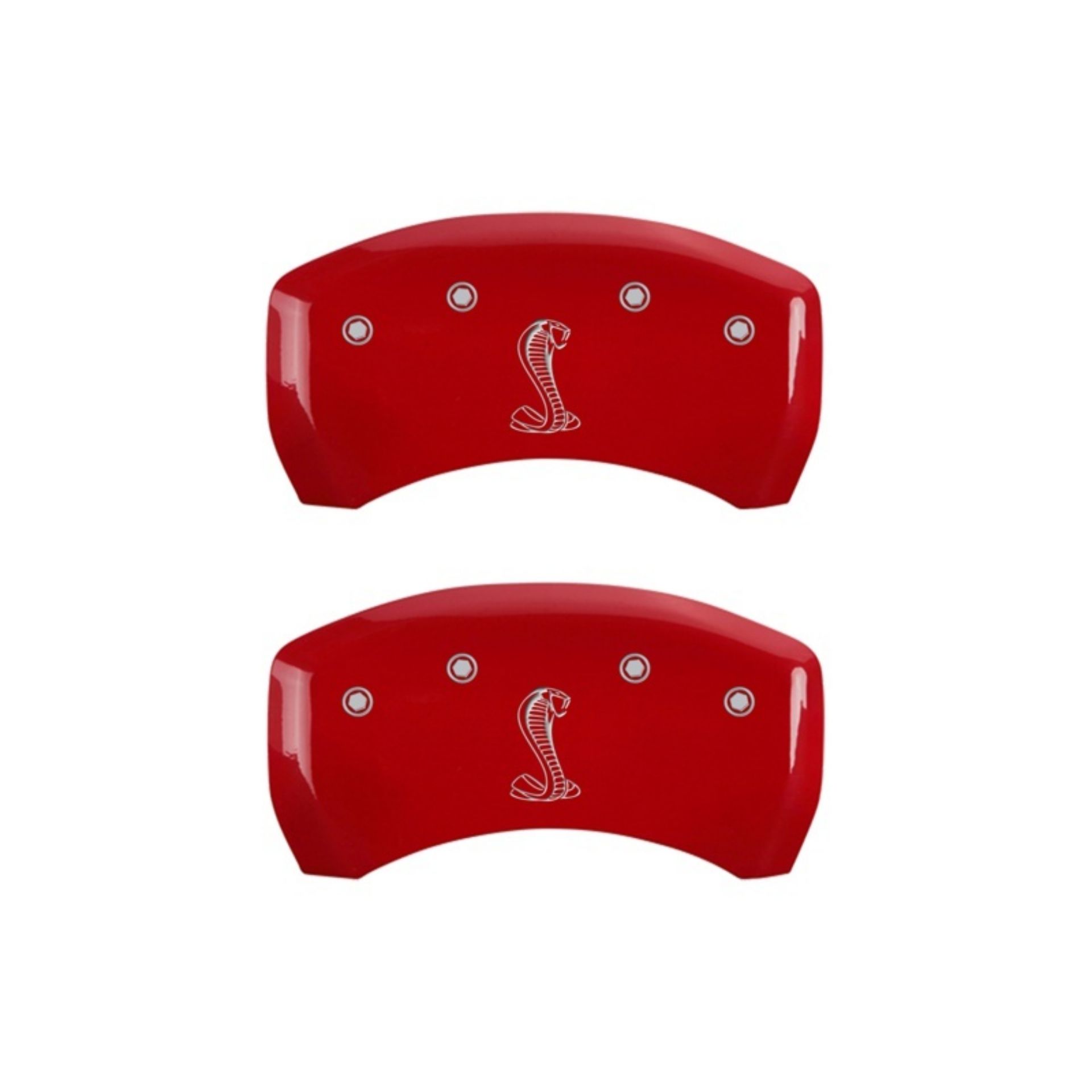 Picture of MGP Rear set 2 Caliper Covers Engraved Rear Snake Red finish silver ch
