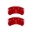 Picture of MGP Rear set 2 Caliper Covers Engraved Rear Snake Red finish silver ch