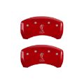 Picture of MGP Rear set 2 Caliper Covers Engraved Rear Snake Red finish silver ch