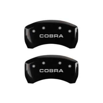 Picture of MGP Rear set 2 Caliper Covers Engraved Rear Cobra Black finish silver ch
