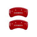 Picture of MGP Rear set 2 Caliper Covers Engraved Rear Cobra Red finish silver ch