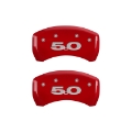 Picture of MGP Rear set 2 Caliper Covers Engraved Rear Cobra Red finish silver ch