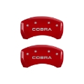 Picture of MGP Rear set 2 Caliper Covers Engraved Rear Cobra Red finish silver ch