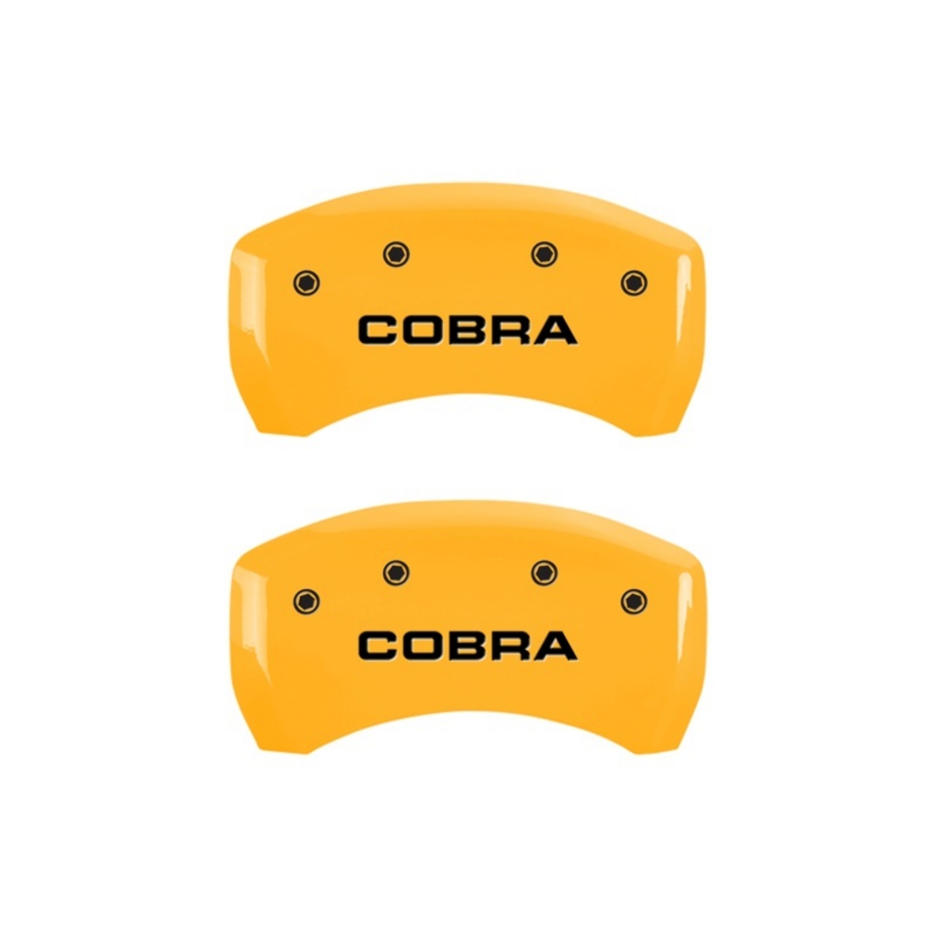 Picture of MGP Rear set 2 Caliper Covers Engraved Rear Cobra Yellow finish black ch