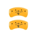 Picture of MGP Rear set 2 Caliper Covers Engraved Rear GT500 Shelby & Cobra Yellow finish black ch