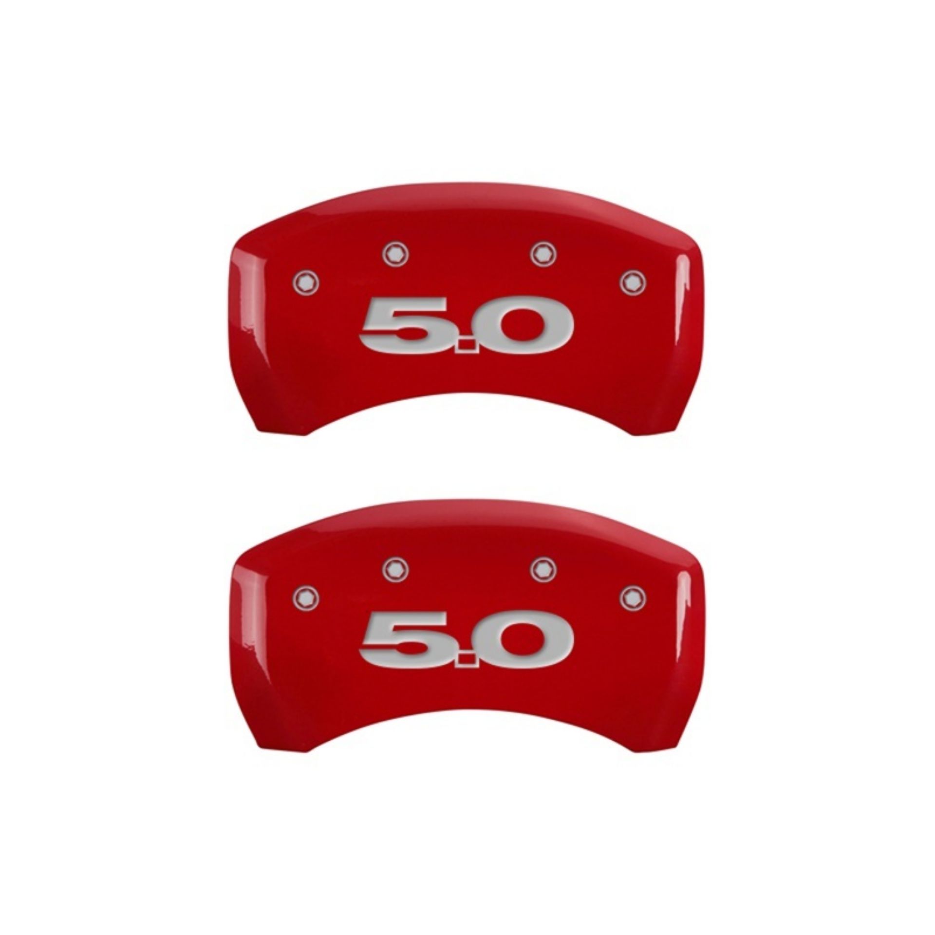 Picture of MGP Rear set 2 Caliper Covers Engraved Rear 50 Red finish silver ch