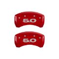Picture of MGP Rear set 2 Caliper Covers Engraved Rear 50 Red finish silver ch