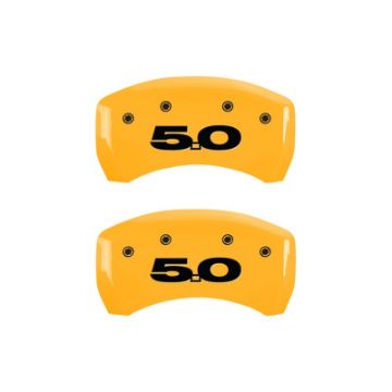 Picture of MGP Rear set 2 Caliper Covers Engraved Rear 50 Yellow finish black ch