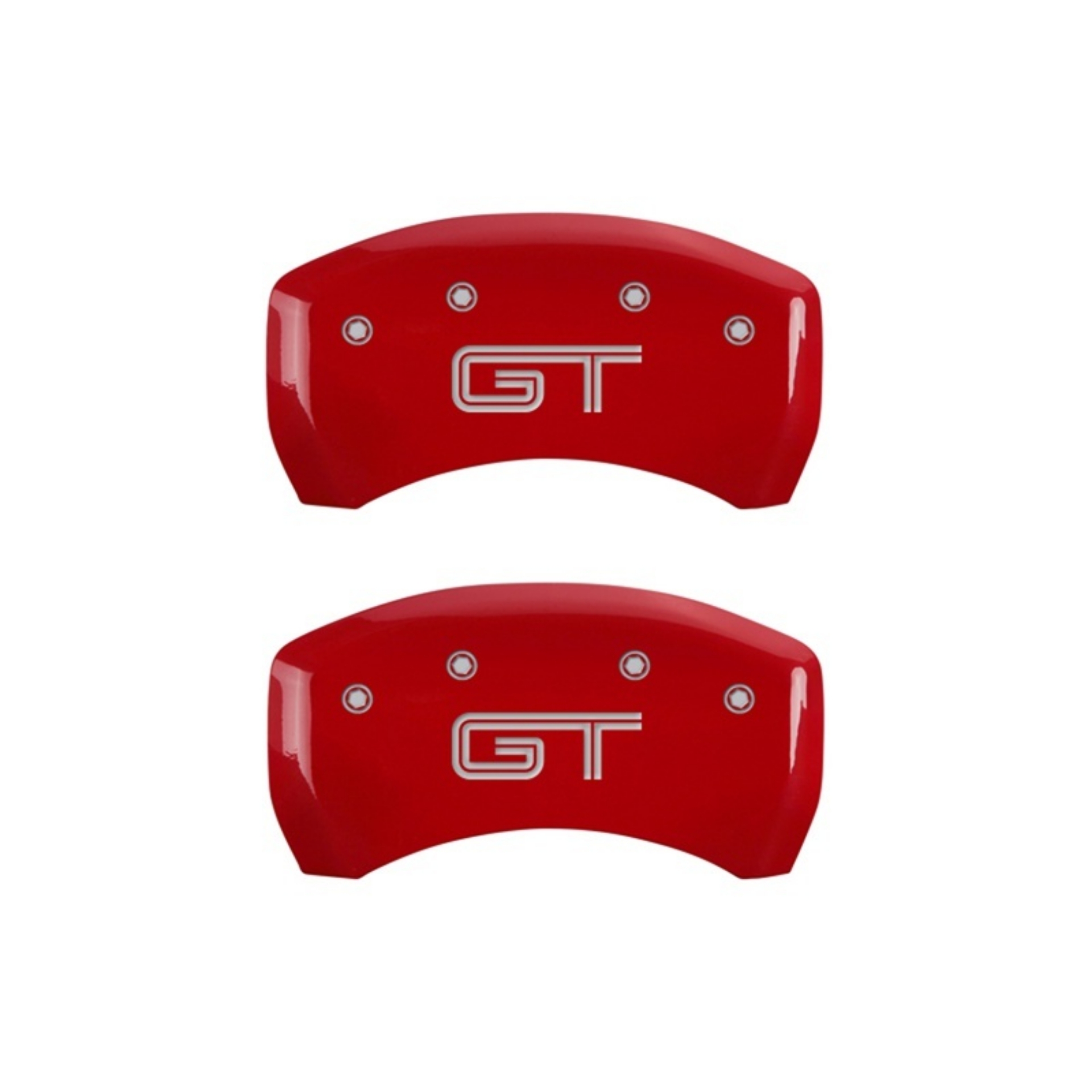 Picture of MGP Rear set 2 Caliper Covers Engraved Rear S197-GT Red finish silver ch